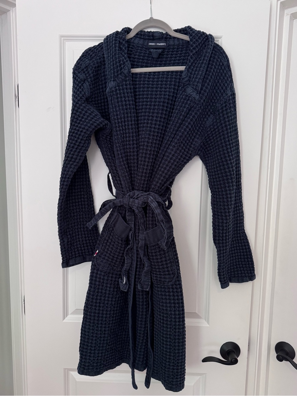 Onsen x Huckberry Cotton Waffle Robe in Navy Size L